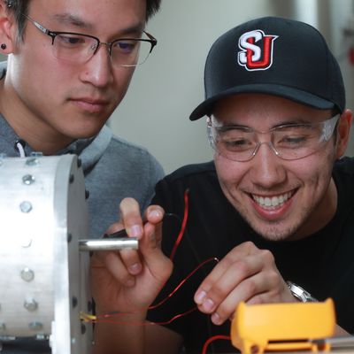 Seattle University students in the College of Science and Engineering working on their projects