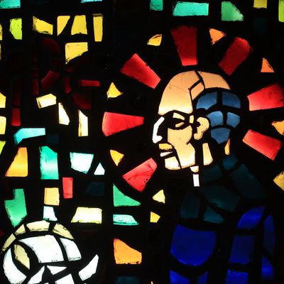 Stained class portrait of Saint Ignatius