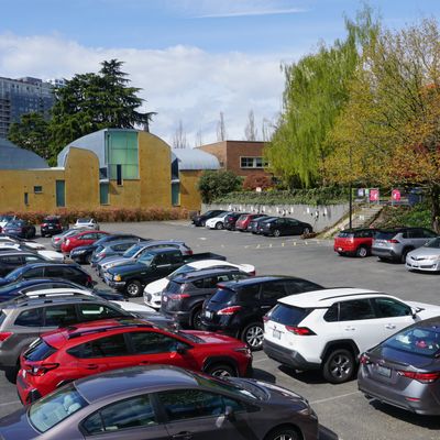 Parking lot with cars
