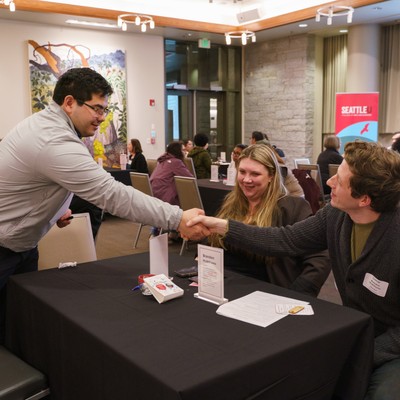 Two people shaking hands