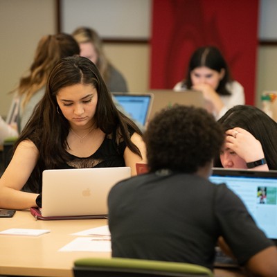 students working on computers