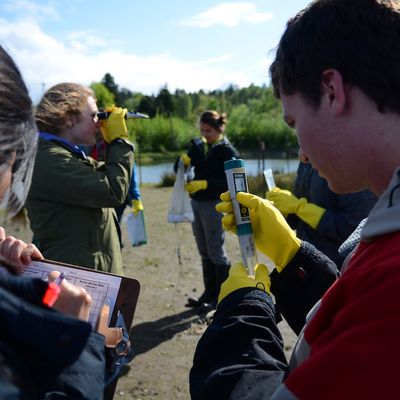 Students on a biology field trip