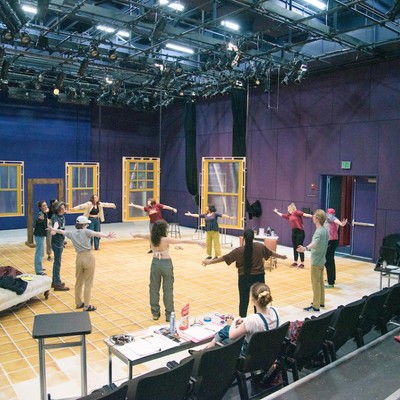 Seattle University students practice for their upcoming performances