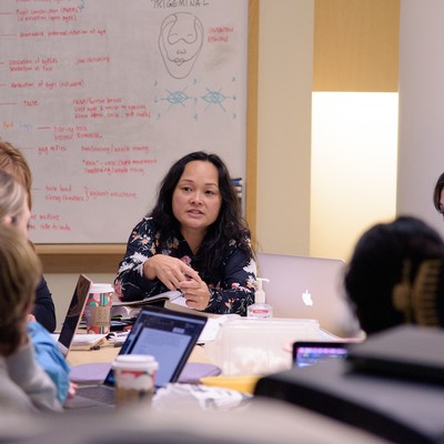 Graduate Nursing students in an advance class with their professor