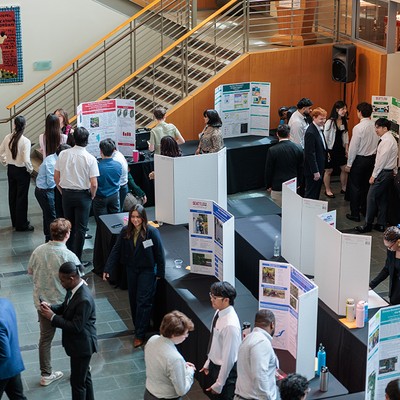 Image of groups of students working on projects for projects day