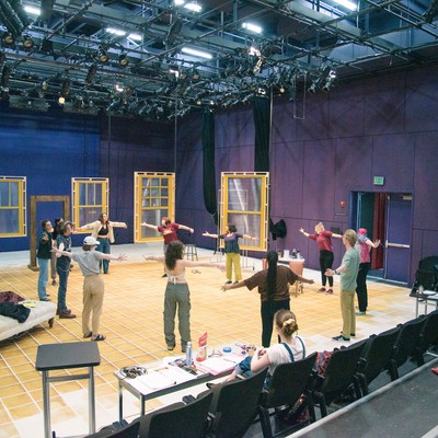 Seattle University students practice for their upcoming performance of A Doll's House.
