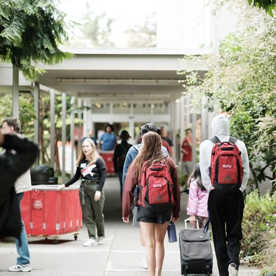 Students moving into dorm