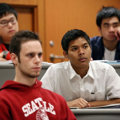 Students sitting in class