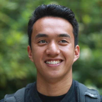 A student smiling