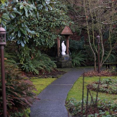 Garden behind Admin building - Sacred Spaces on campus
