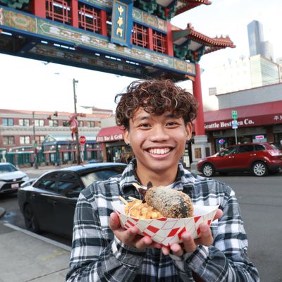 Student in international district with food