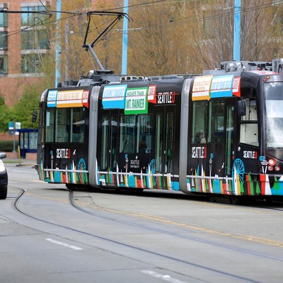 A bus on the road.