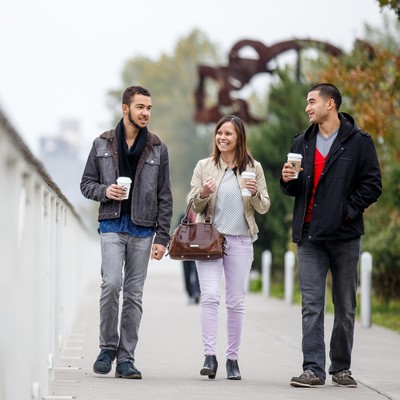 Graduate students walking