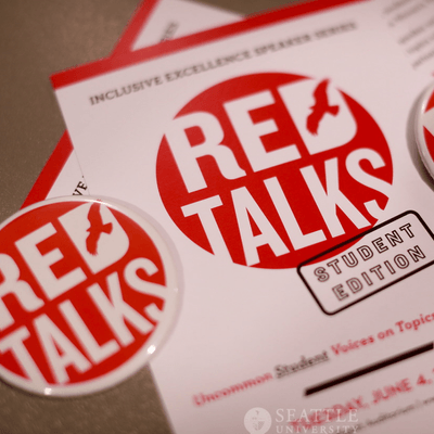 Brochures that say Red Talks: Student Edition