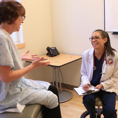 DNP students simulating a patient exam