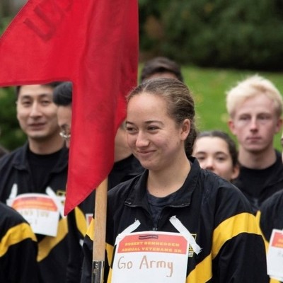 Cadet Zoe Adler and fellow cadets after run