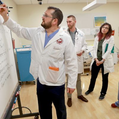 Students learning in Clinical Performance Lab
