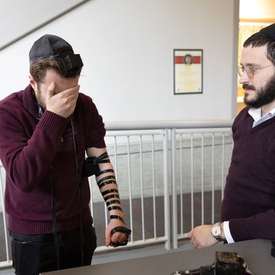 Two Jewish men standing next to each other.