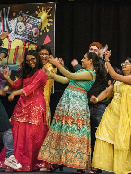 Students dancing at the 2024 International Dinner