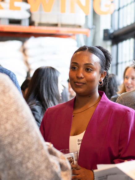 Students mingling at a networking event