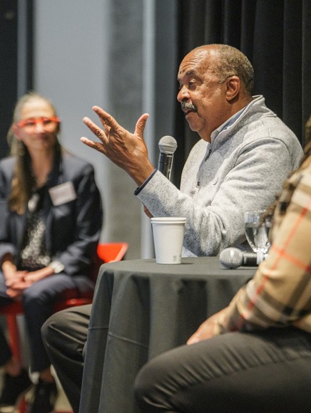 Man talking in panel