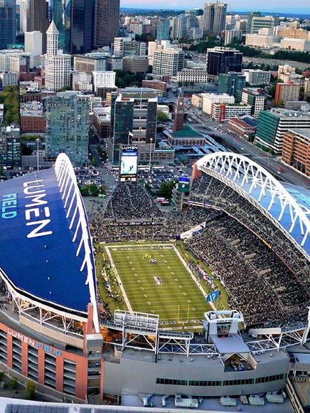 Aerial view of Lumen Field