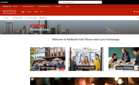 Redhawk Hub Landing Page, 1/24/2025