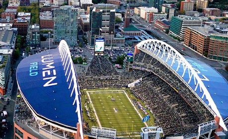 Aerial view of Lumen Field