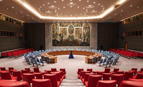 A diplomatic meeting room