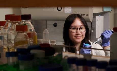 Student in a lab