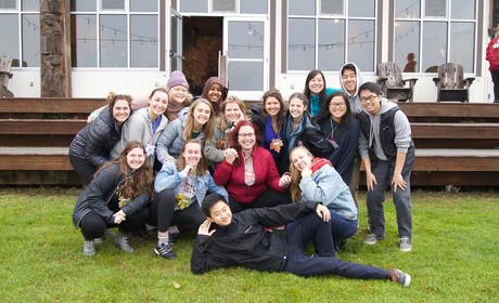Students on retreat
