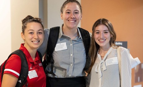 Three students attending the Mentor Fair