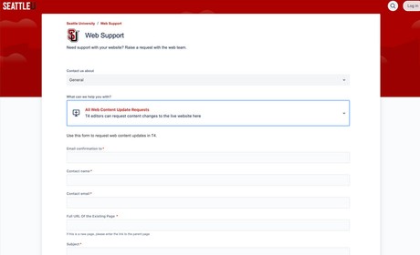 Web support screenshot