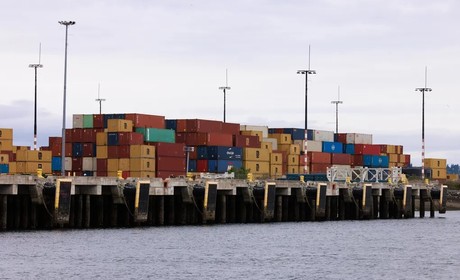 Photo of crates at port in Seattle