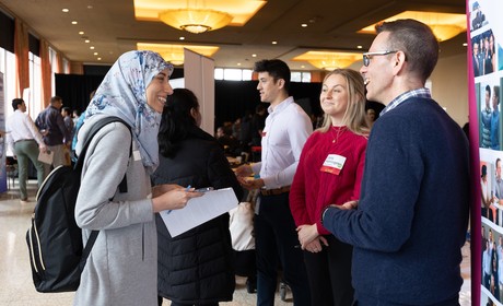 A student at a career fair
