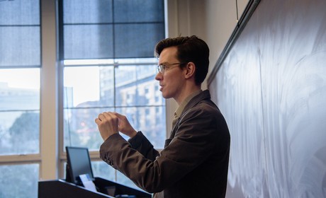 alum and faculty member Jerome Veith in classroom