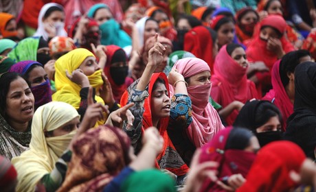 women protesting