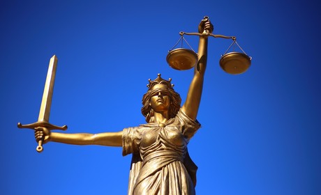 a statue representing blind justice