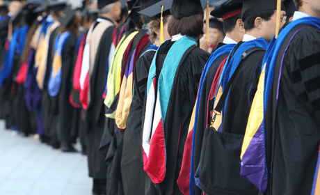 SU faculty in their academic robes
