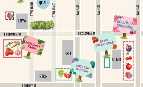 Map of Seattle University Edible Gardens