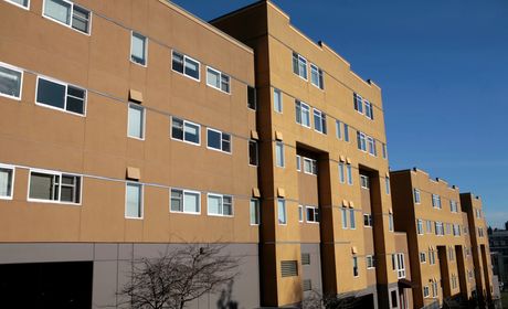 earth-toned facades of the Murphy apartment building complex