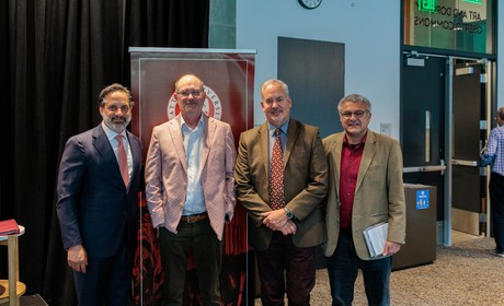 President Peñalver with Stephen Macedo and others