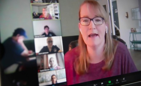 Nursing faculty member teaching on Zoom