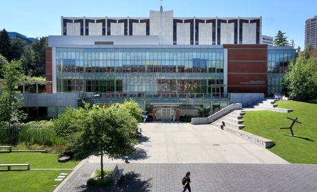 outside the library on a sunny day