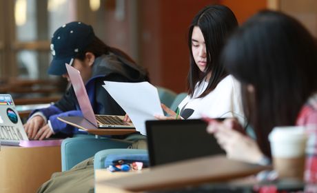 Student studying
