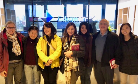 Group in front of Edelman Beijing sign