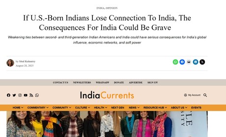 screenshot of India Currents publication