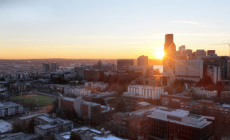 Looking south across the SU campus