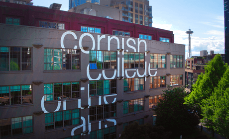 Side of Cornish Building on SLU Seattle Campus That Says Cornish