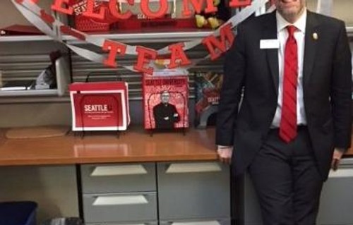 Jonathan Brown in his new office